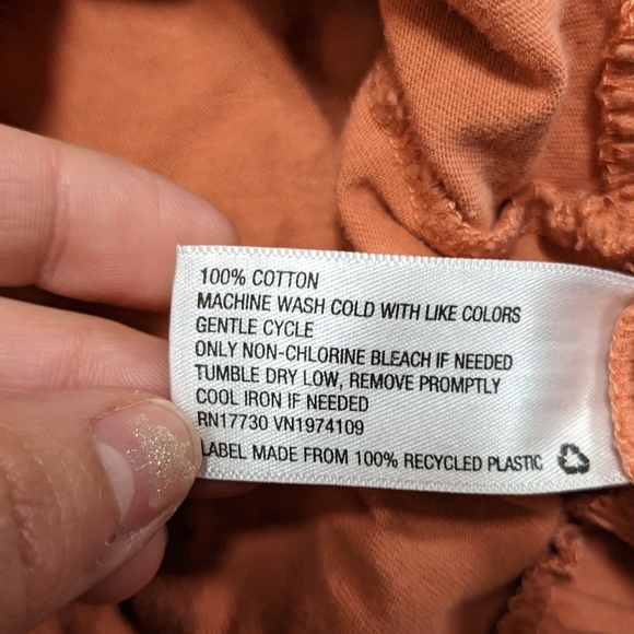 Wild Fable Coral Cropped Wavy ruffle Hemline top - Picture 5 of 6